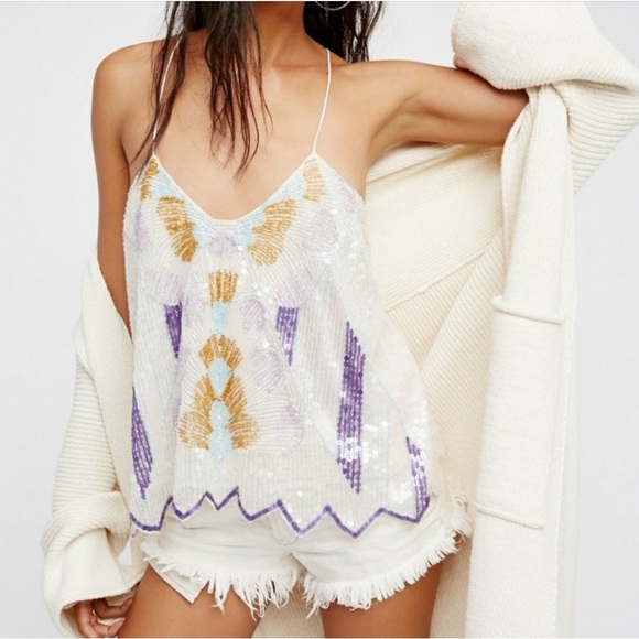 Free People Sequin Embellished Camisole - Picture 1 of 11
